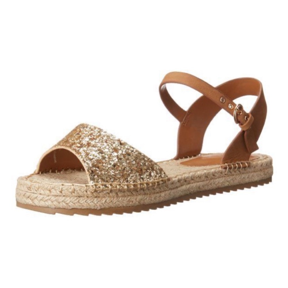 🎉Gold Glittery Espadrille Sandals 🎉 - Picture 2 of 15